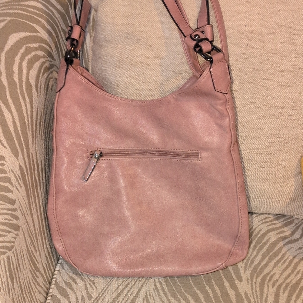 Pink Vegan Leather Shoulder / Crossbody Bag NWOT
